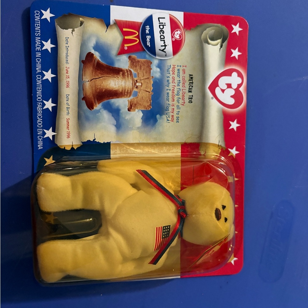 Ty Beanie Babies Liberty Bear - Yellow